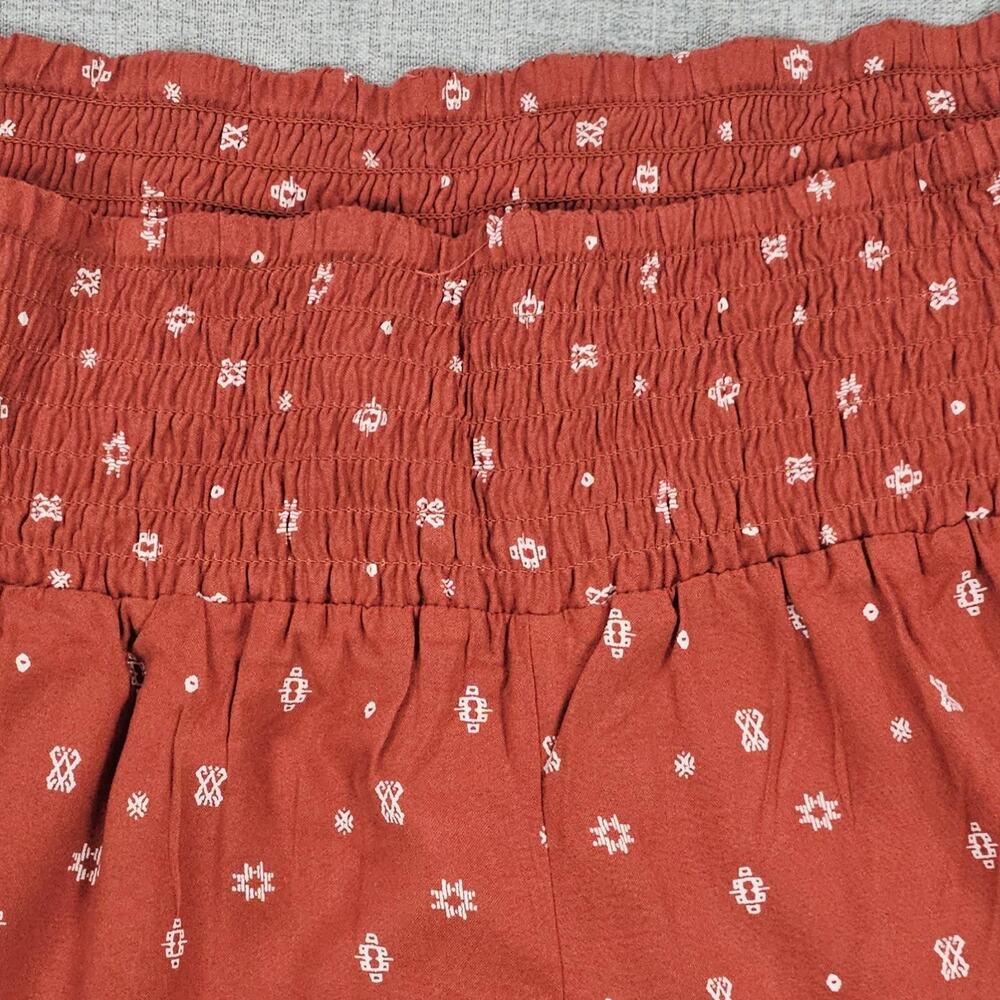 Torrid Pants Women 3T 3X Tall Rust Orange Wide Leg Elastic Waist Boho Geometric - Picture 6 of 12